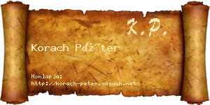 Korach Péter névjegykártya